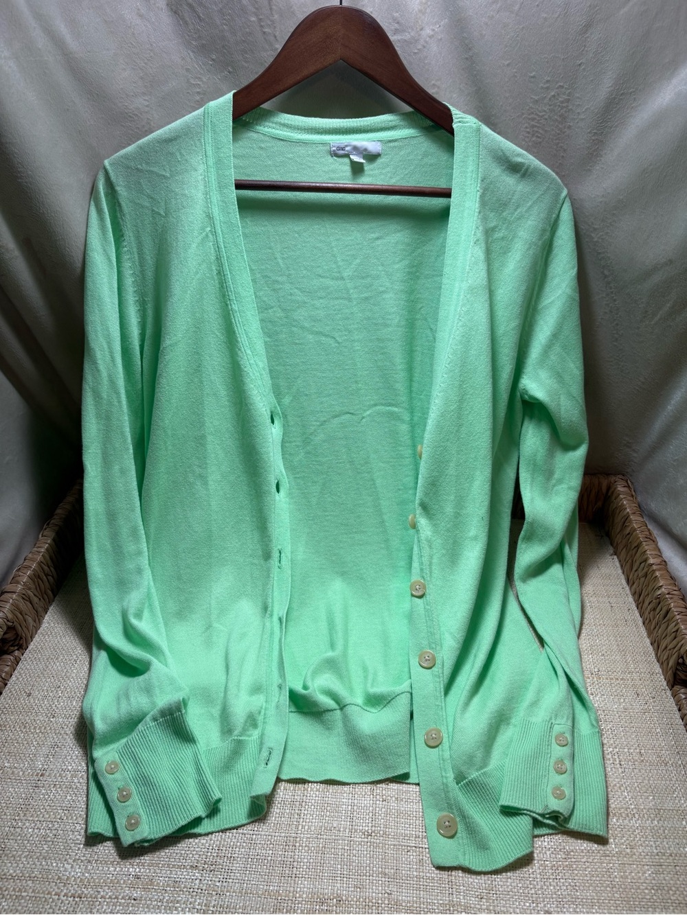 Gap Mint Green 100% Cotton Button Front Cardigan Sweater Women’s